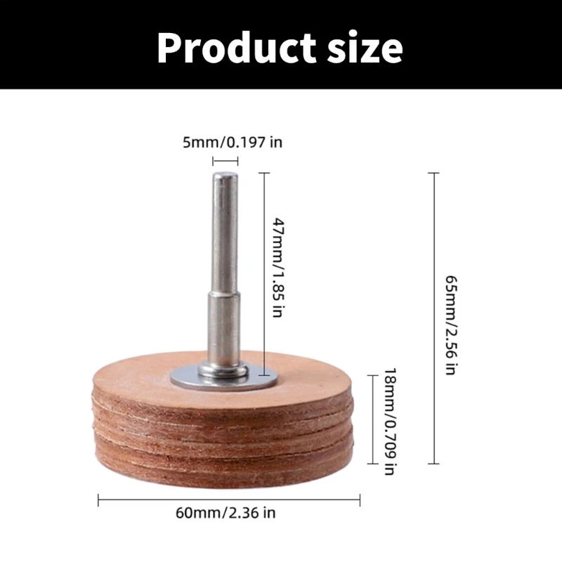 18mm Thicken Cowhides Leather Grinding Head Polishing Wheel Pad Disk Jades Rotary Polish Woodworking Repair Tools 60mm