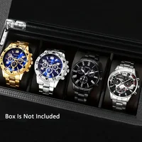 4 pièces/1 pièce Montre à quartz pour homme tendance - Bracelet en acier inoxydable, boîtier rond en alliage de zinc, sport électronique 1