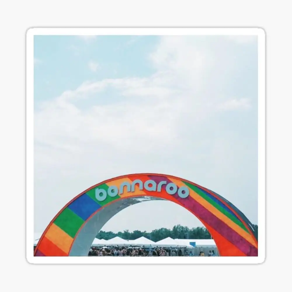 Bonnaroo-pegatina de arco para decoración de ordenador portátil, arte de dibujos animados lindo, Maleta de moda, para dormitorio y coche, 2015