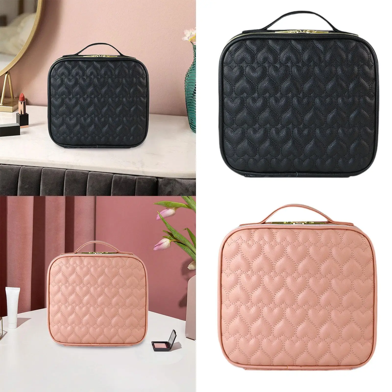 Sac de rangement de maquillage avec poignée pour grands articles pour femmes et hommes