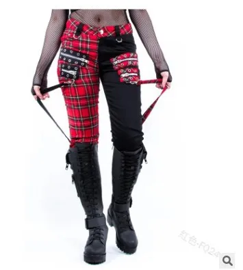 Lace Up Harajuku Casual Cargo Pants Women Buckle Gothic Punk Rock Dark Black Printed Pencil Pants Plus Size Street Trousers S-5L