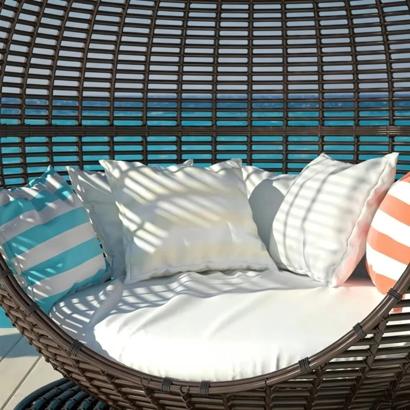Outdoor Rattan Chairs Birdcage Simple Modern Design Resort Sea View Room Open Air