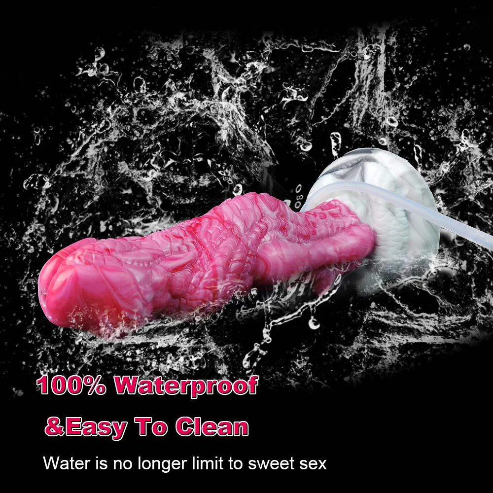 YOCY 8 Inch Fantasy Squirting Dragon Dildo Realistic Ejaculating G-Spot Anal Texture Knot Masturbator Sex Toy For Women