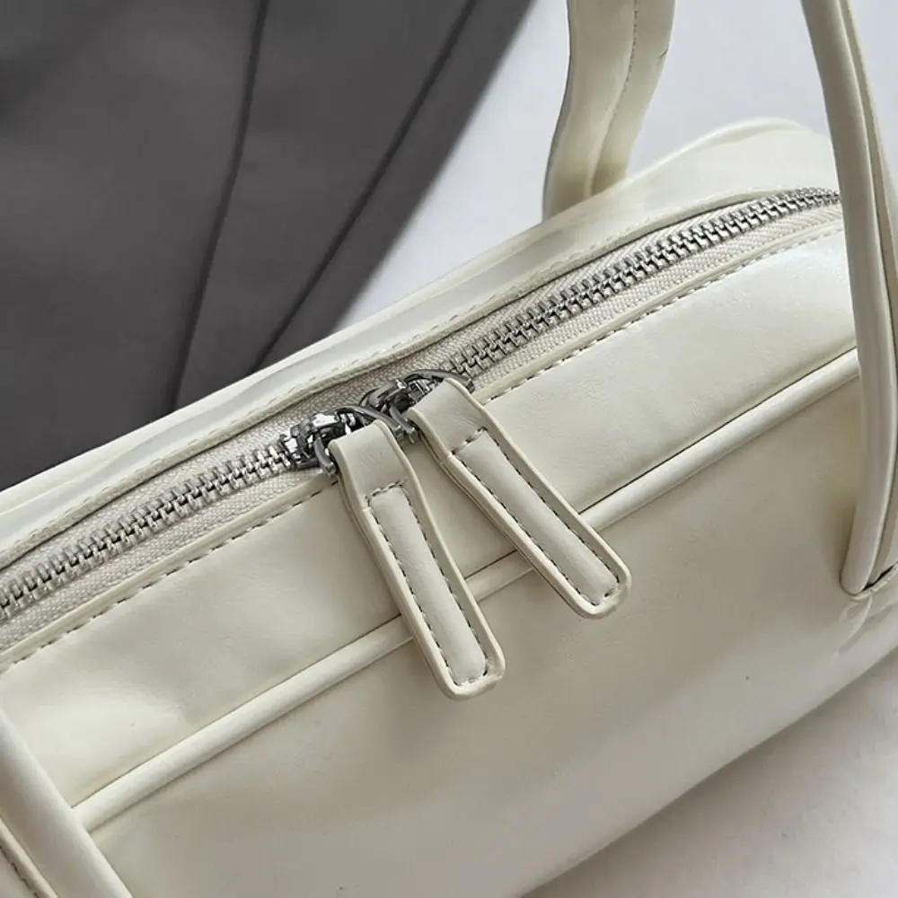 

Модная французская сумка-боулинг из искусственной кожи, вместительная сумка-бостон из ПУ кожи, повседневная элегантная женская сумка через плечо, сумка-багет