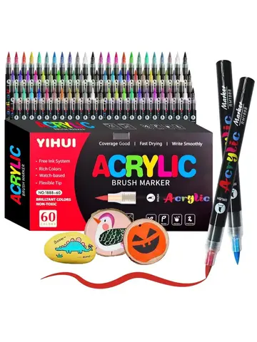 Marker pen with direct liquid ink, soft tip, metallic color, skin tone, suitable for students and art students, translucent and