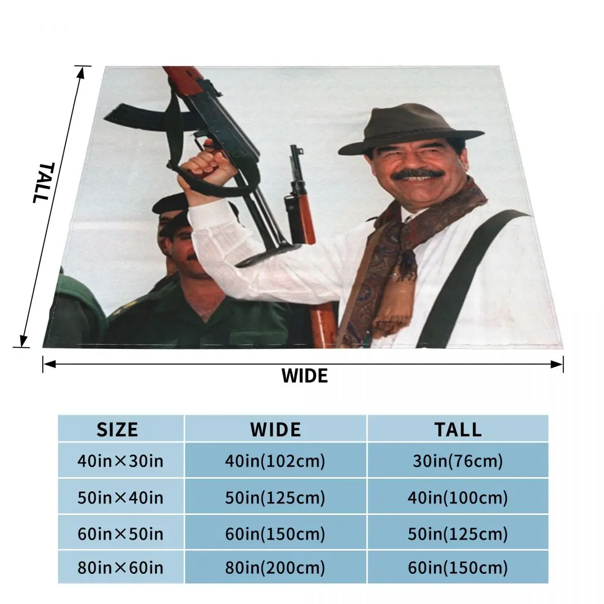 Saddam Hussein Ak47 2242 Quilt Winter Blankets Custom Blanket Personalized Throw Blanket