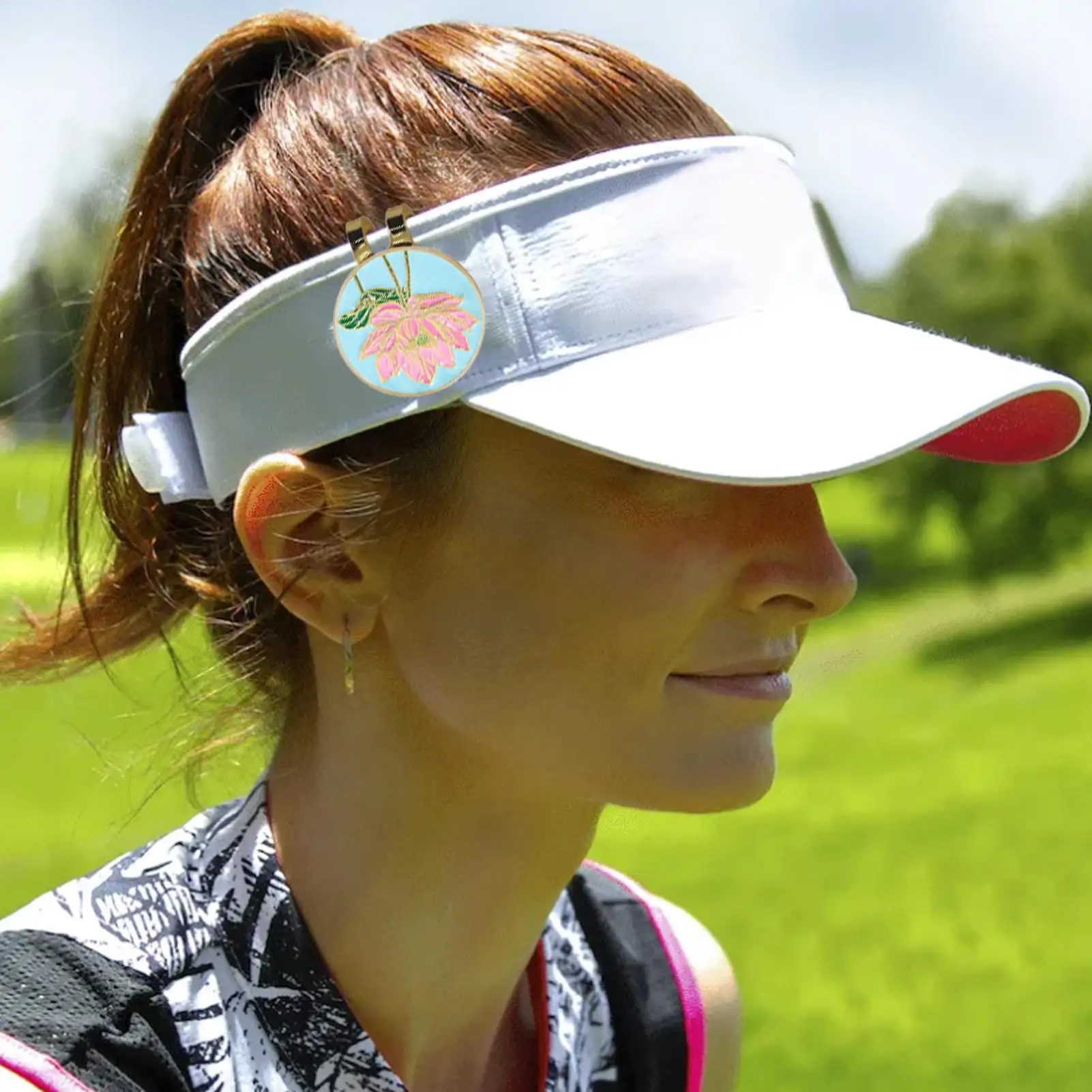 

Ball Marker Hat Clip Portable Ball Marker With Hat Clip Portable Flower Pattern Golfer Accessories For Players Enthusiasts
