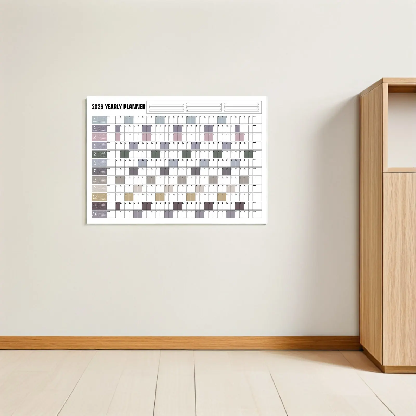 

Jumbo 2026 Wall Calendar 12 Month Large Paper Poster Planner with Clear Layout for Home Office School Family Monthly Scheduling