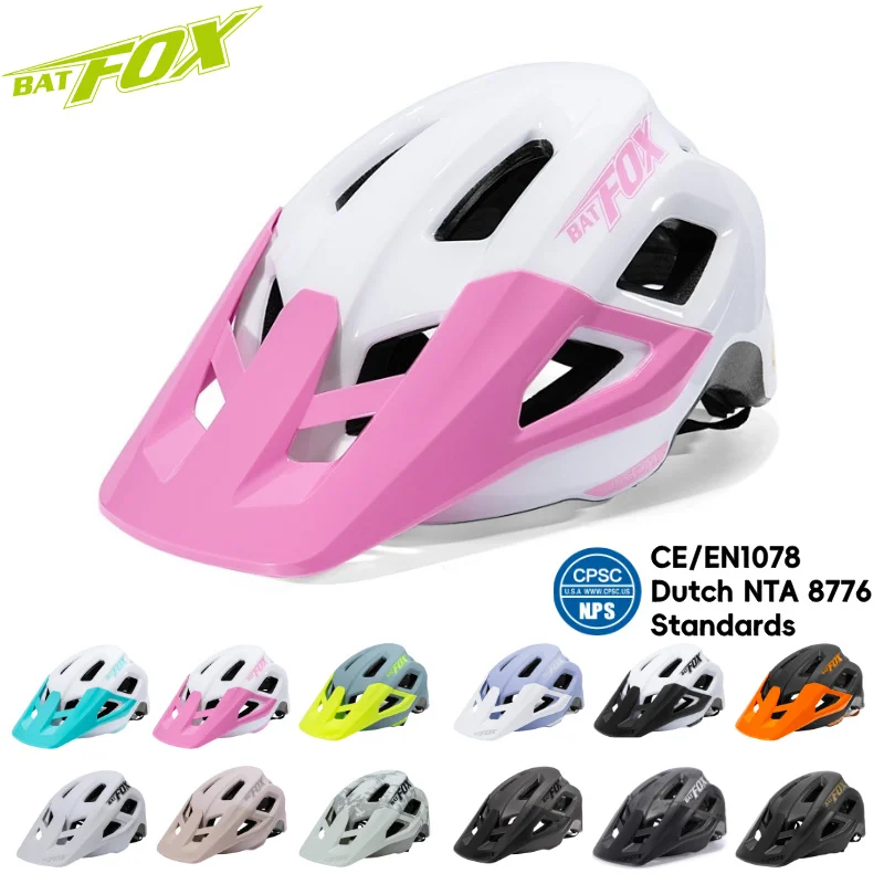 

BATFOX Bicycle Helmet MTB High-Density EPS Shock Absorption Kids BMX Cycling Helmet Multi-Sport 51-55cm Children Bike Helmet