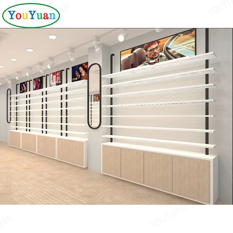 custom.Best Shop Furniture Optical Showroom Cabinet Sunglasses Display Stand Double Sided Floor Sunglasses Display Sign