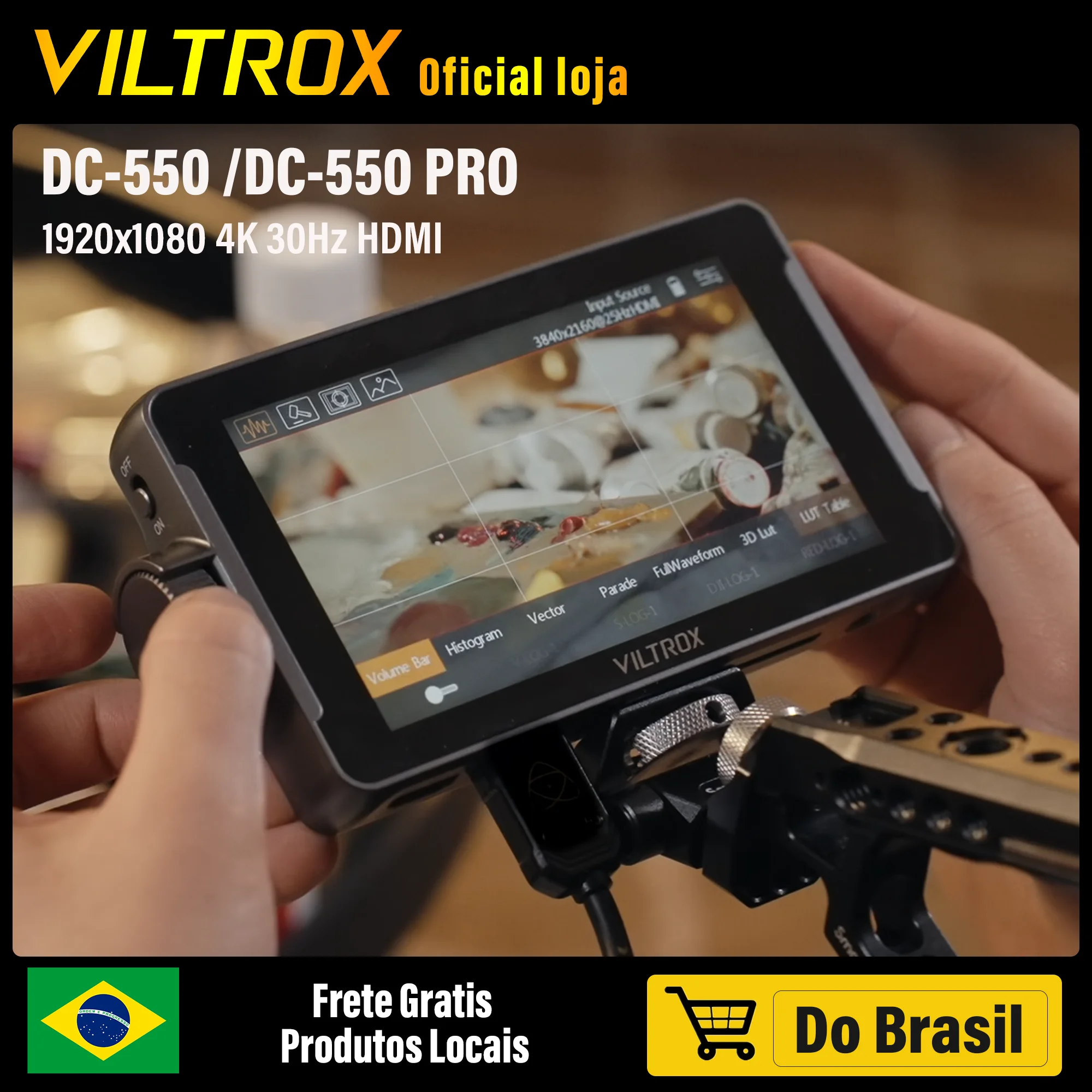 VILTROX DC-550 5.5 Inch Profissional Camera Studio Monitor 4K 30Hz HDMI Touch Screen Field 3D LUT Director Monitor 1920x1080