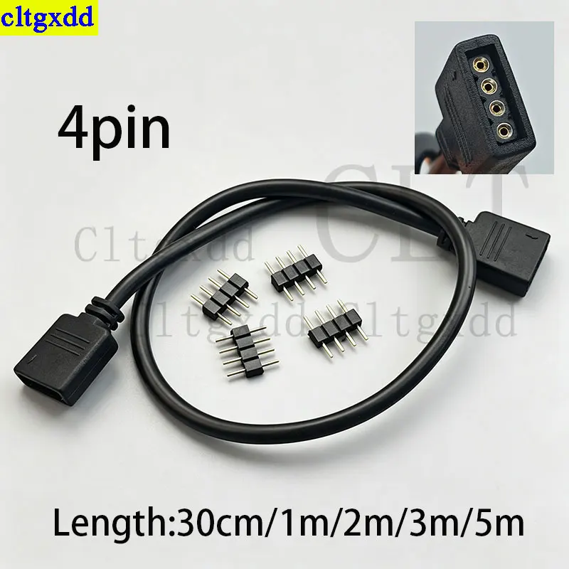 Cltgxdd 1 set LED strip 4pin 5pin extension cable 0.3m 1m 2m 3m 5m female connector adapter, suitable for SMD5050 3528 CCT RGB