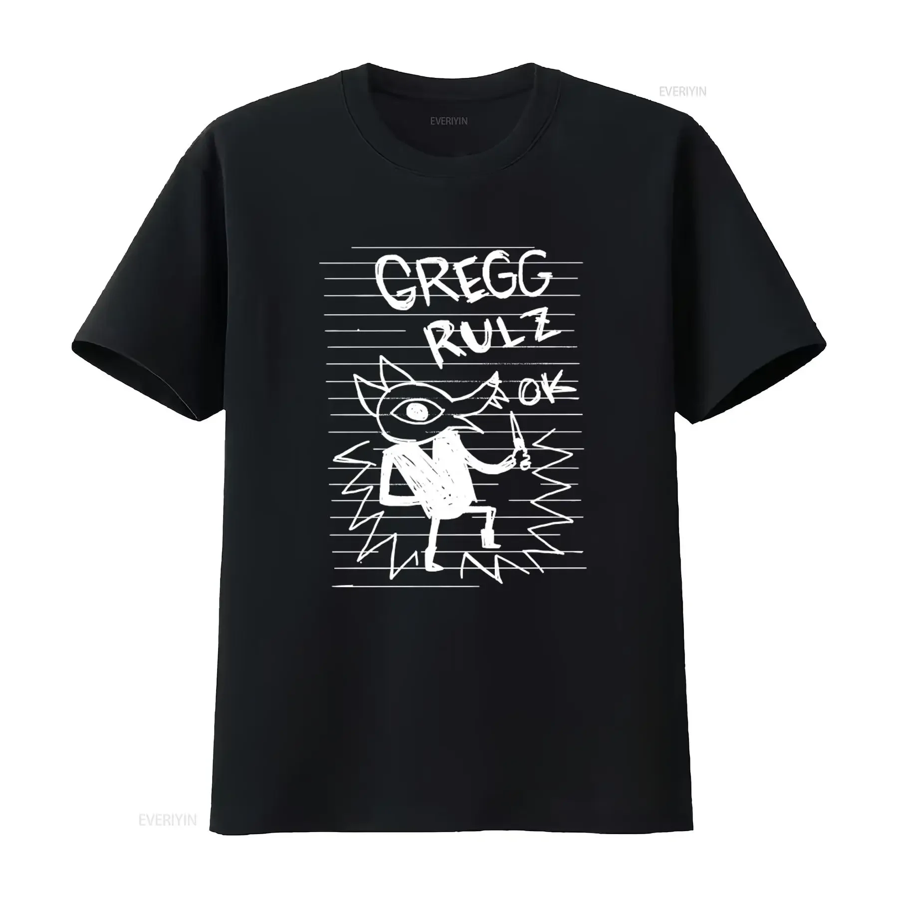Night in the Woods Gregg Rulz Ok T shirt Men's and Women's Casual  vintage Washed fashion Versatile Slightly Unisex homme