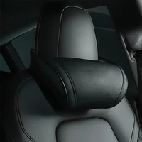 KJOY reposacabezas de asiento, almohada de viaje para descanso del cuello, almohada de cuero PU para el cuello, almohadas de espuma viscoelástica, accesorios para coche usados para Tesla Model3/Y/X