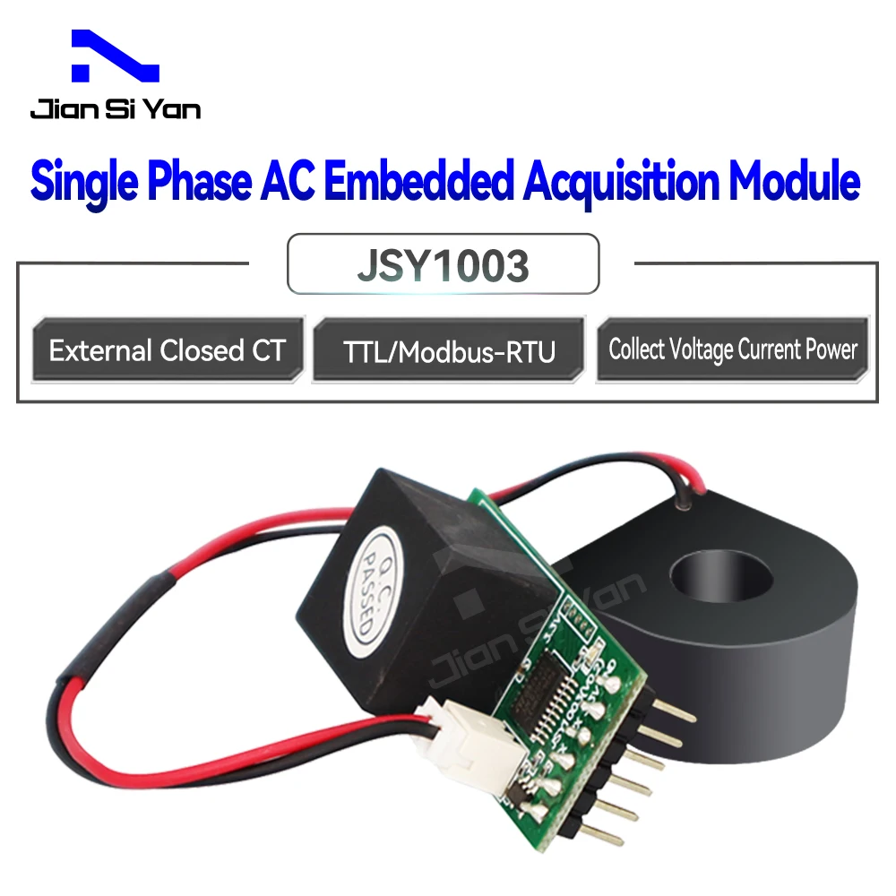 JSY1003 Jednofazowy wbudowany moduł pomiarowy AC TTL Modbus-RTU Pin