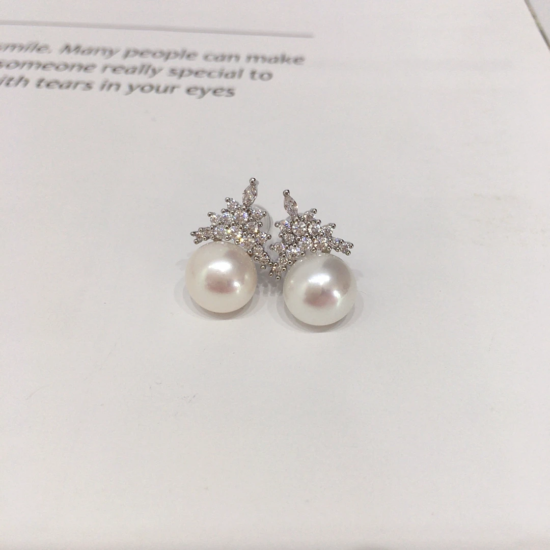 ZHBORUINI عالية الجودة لؤلؤ المياه العذبة الطبيعية أقراط للنساء AAA الزركون نوبل كلاسيكي اللؤلؤ والمجوهرات شحن مجاني هدية #3