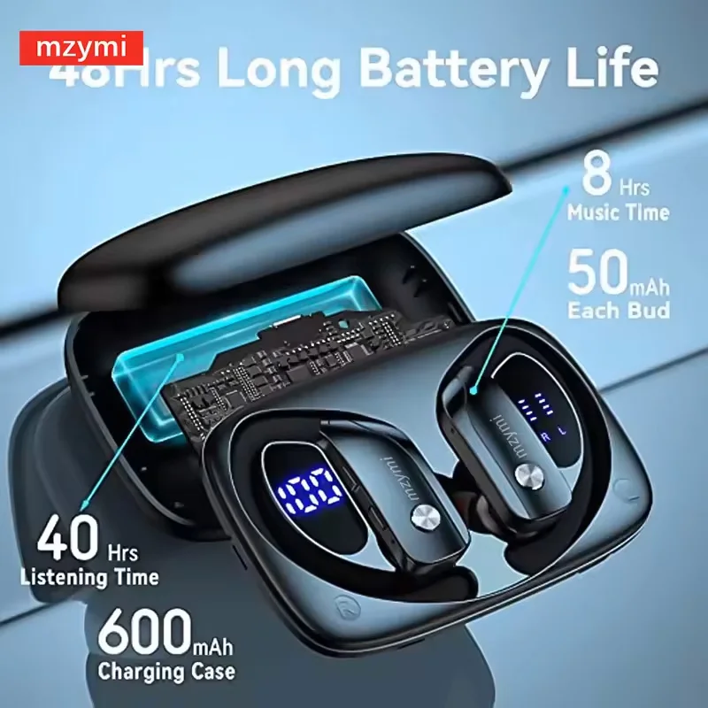 mы T16 مع براعم عرض LED سماعات أذن لاسلكية سماعات بلوتوث سماعات أذن رياضية مع صندوق شحن خطافات الأذن للهواتف الذكية