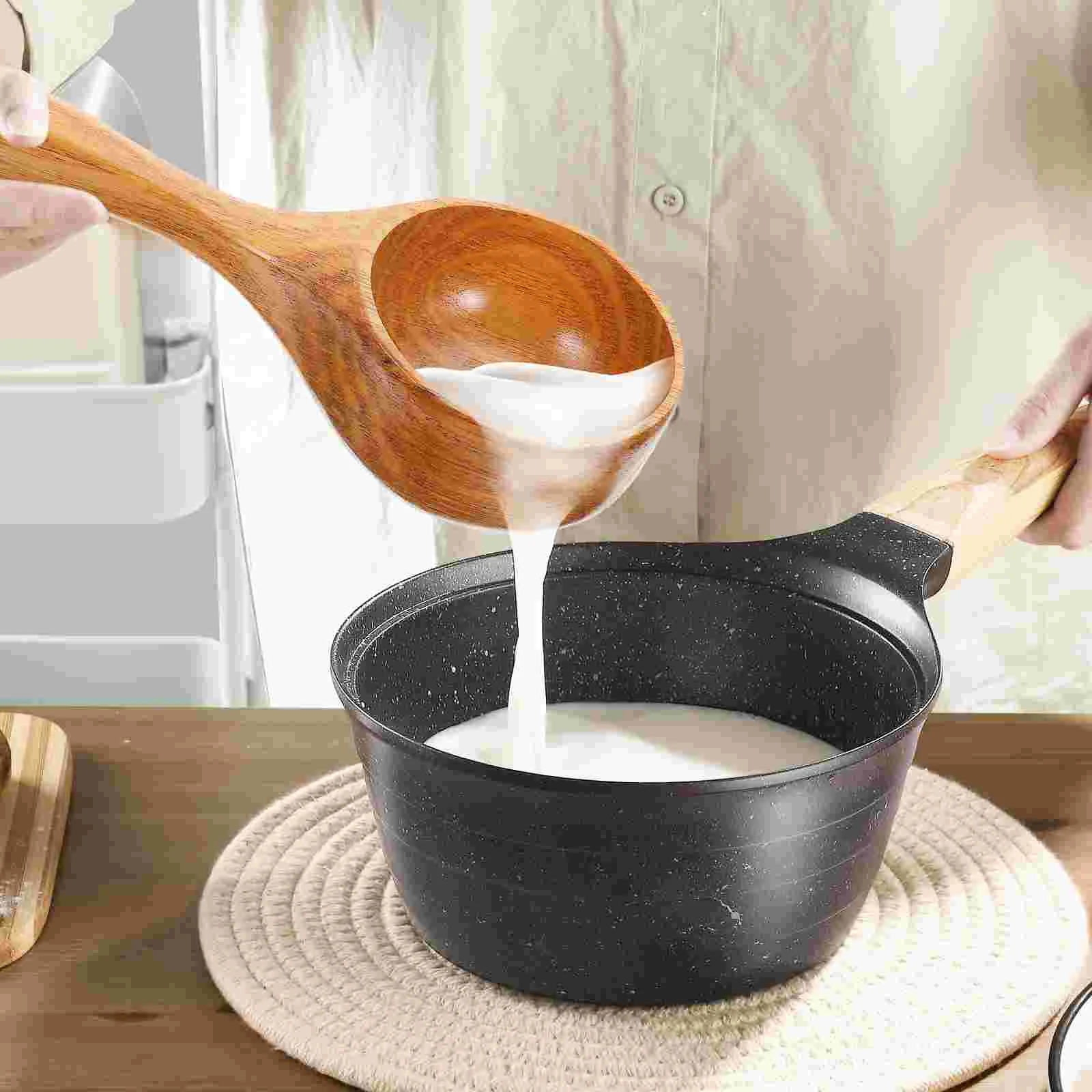 Solid Wood Spoon Wooden Ladles Multi-purse Scoop Household Water Spoons Container Kitchen Gadget Soup