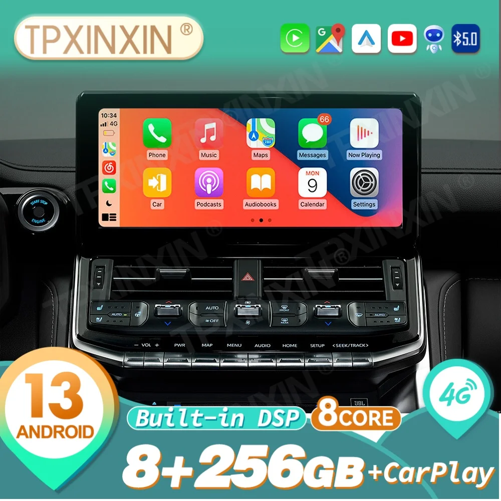 

Для Toyota Land Cruiser LC300 2021-2022: Автомобильная мультимедийная система Android Auto, автомагнитола, GPS-навигация, головное устройство