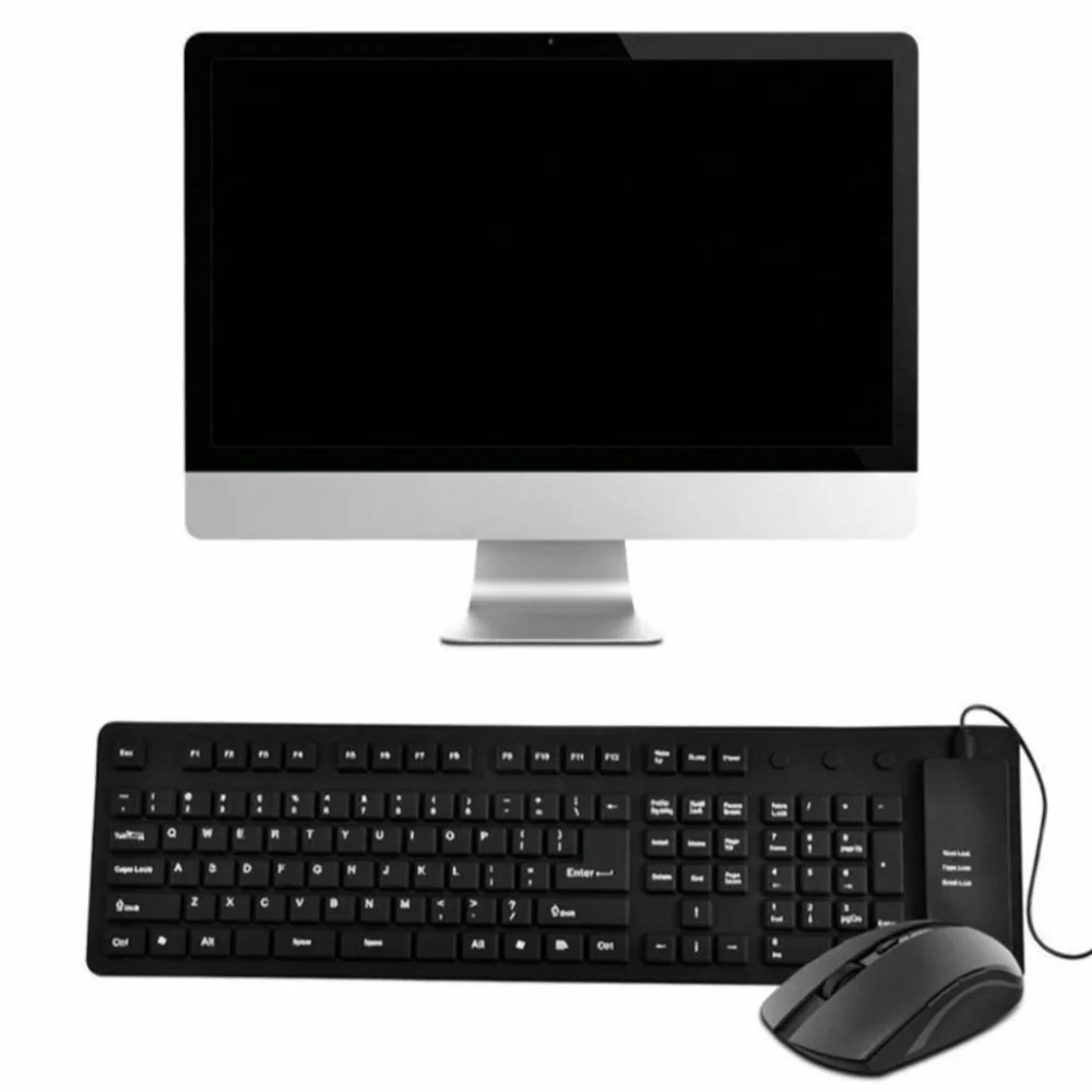 Pc Accessories Soft Touch Silicone Keyboard Foldable Mute USB Wired Keyboard Rollup Lightweight 85/109 Keys Keyboard Travel