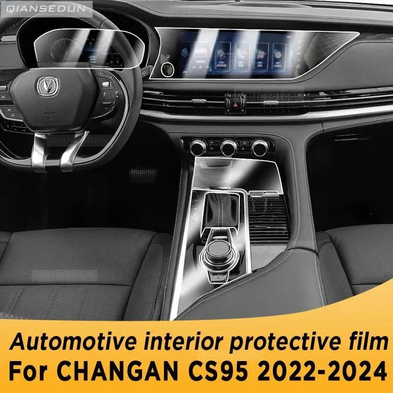 

For CHANGAN CS95 2022-2024 Gearbox Panel Navigation Screen Automotive Interior TPU Protective Film Cover Anti-Scratch Sticker