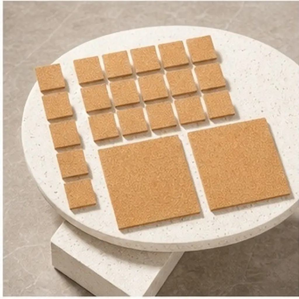 60Pcs Self Adhesive Cork Pads 4x4 Square Sheets for Tables Furniture Protectors DIY Coaster Crafts Sound Absorbing Mat