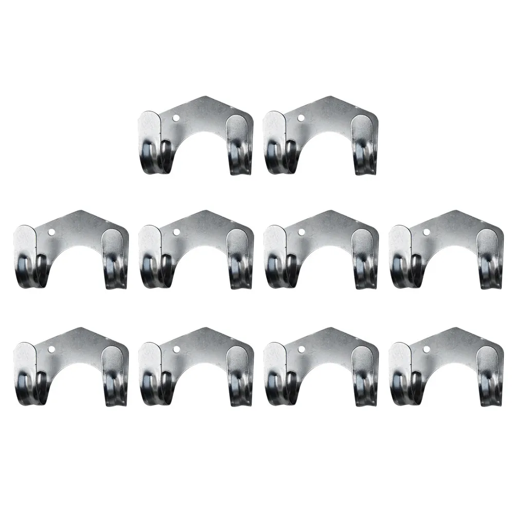 10pcs Heavy Duty Iron Double Hook Wall Hanger for Garden Hose, Pipe & Tool Organizer – Outdoor Use
