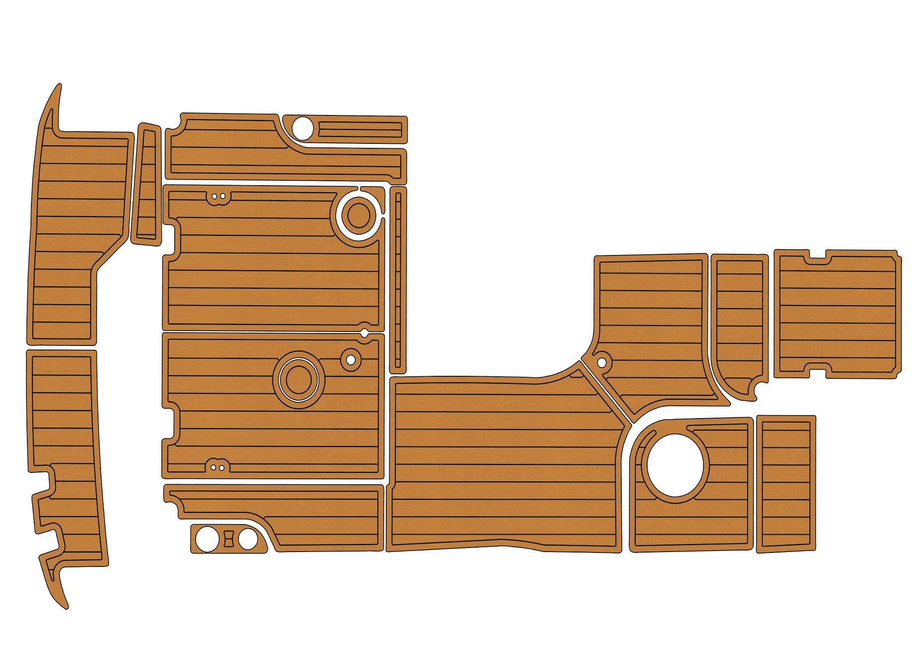 

Self-Adhesive faux Teak EVA Marine Mat - 2001-2003 Wellcraft 2600 Martinique Yacht 6mm (1/4") Non-Slip Boat Decking for Cockpit