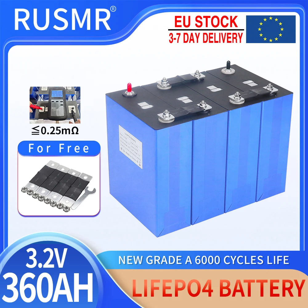 Entrega rápida 3,2 V 50Ah 100Ah 320Ah 360Ah Lifepo4 batería de fosfato de hierro y litio DIY 12V 24V 36V48V celdas solares recargables