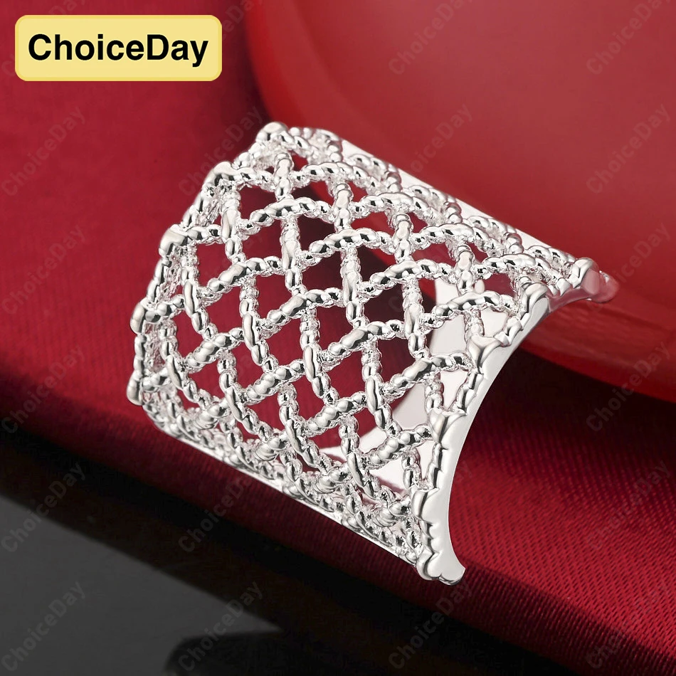 

ChoiceDay 925 Sterling Silver 6-10 Hollow Ring Women Gift Accessory Jewelry Wedding Engagement