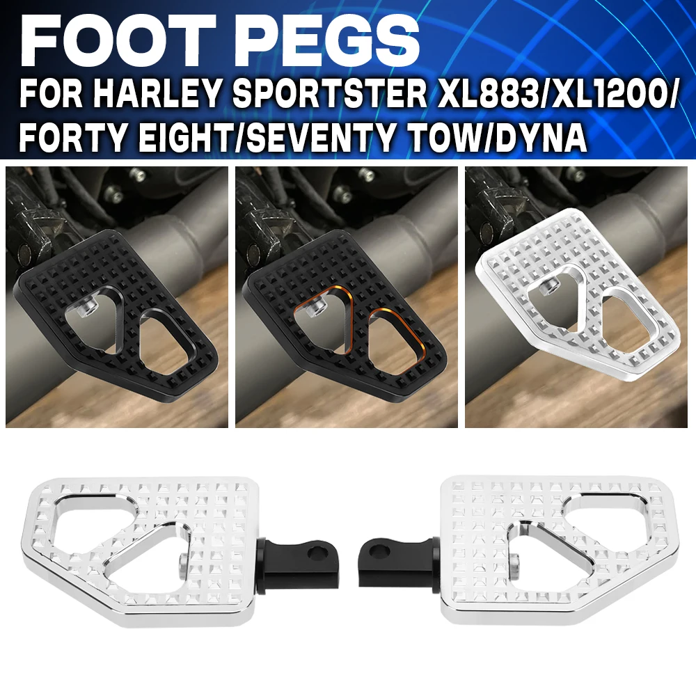 

Передняя и задняя подставка для ног мотоцикла, подножка пассажира, подножки для водителя, черные для Harley Fat Bob Touring Sportster XL 883 1200 Dyna