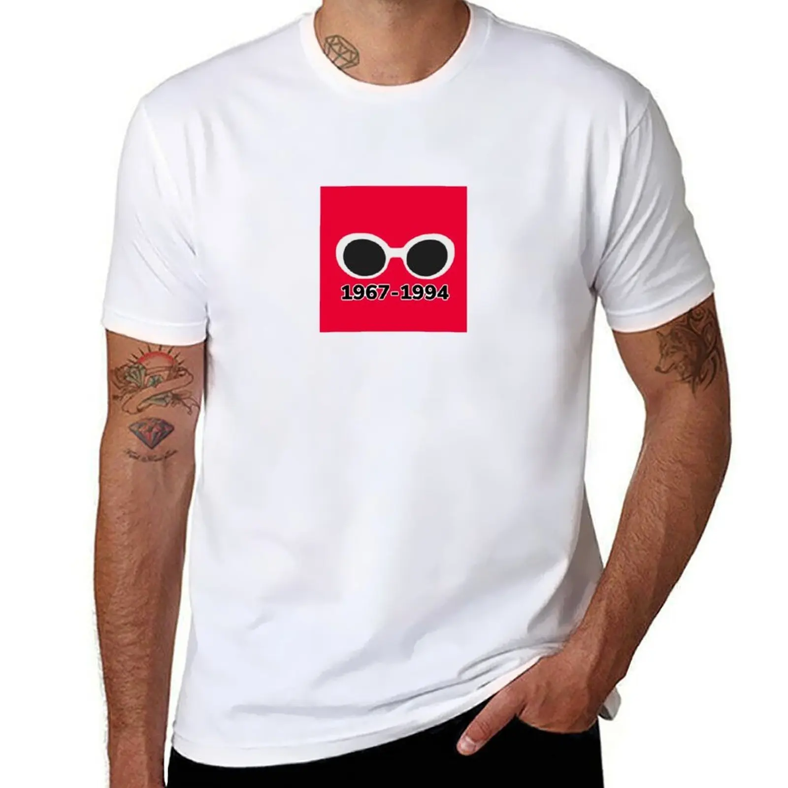 Kurt cobain 1967-1994 clout gafas diseño de memoria camiseta camisetas para hombre algodón g hombre camisetas para hombres camiseta