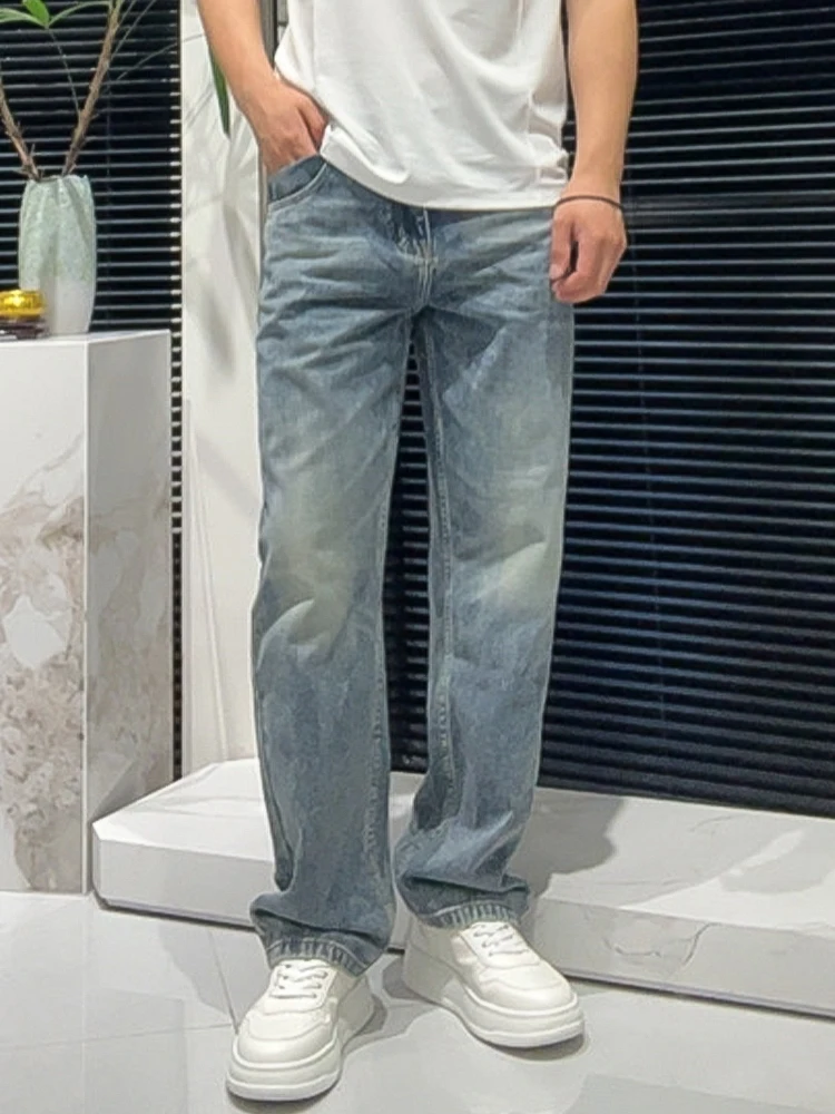 

Summer New Men's Jeans Casual Comfortable Vintage Loose Straight Leg Fashionable All-Match Wide Leg Long Pants