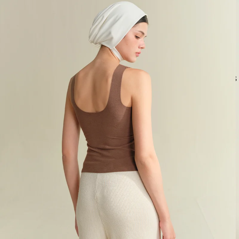 SUJIIN 2Pcs/Lot Thermal Underwear Tops for Women 2026 Winter Casual Sleeveless Square Collar Vest Base Layer Tops Woman XD015