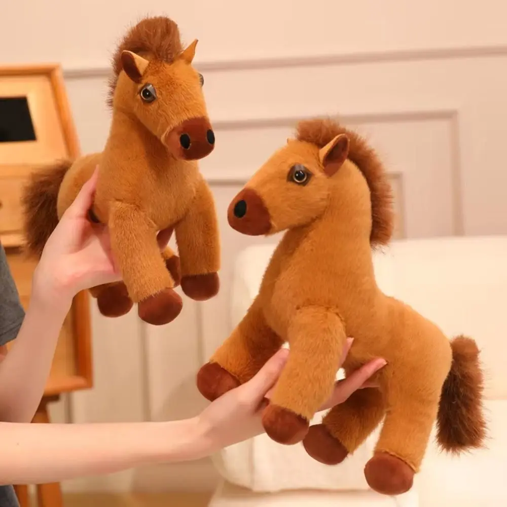

Simulation Standing Foal Plush Doll Saddle Fluffy Tail Pony Plush Toys Soft 20/25/30cm Cartoon Horse Stuffed Toy Kids Gift
