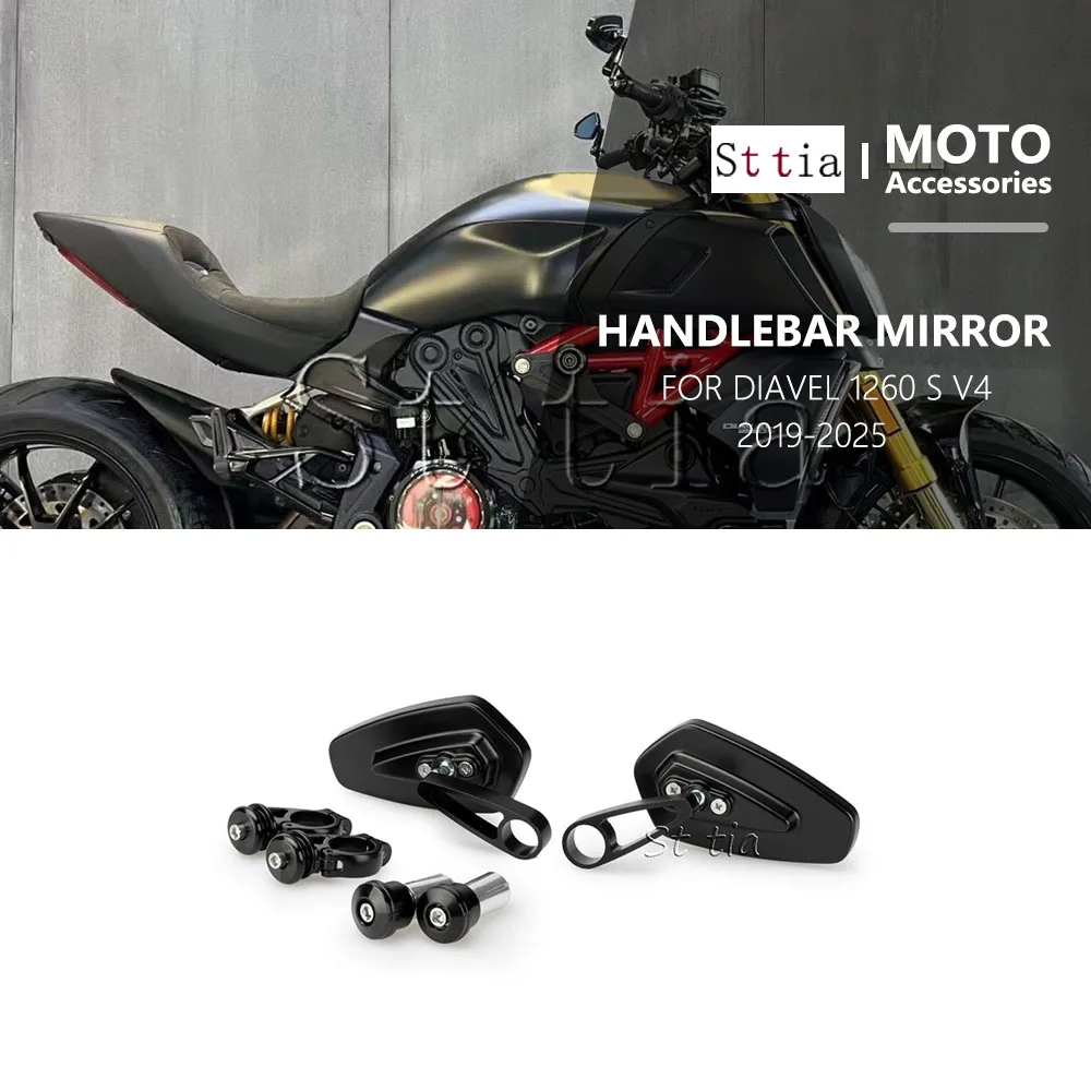 

For Ducati Diavel 1260 S XDiavel 1262 S Diavel V4 2019-2026 Motorcycle Handle Bar End Mirrors CNC Anti-Glare Rear View Mirrors