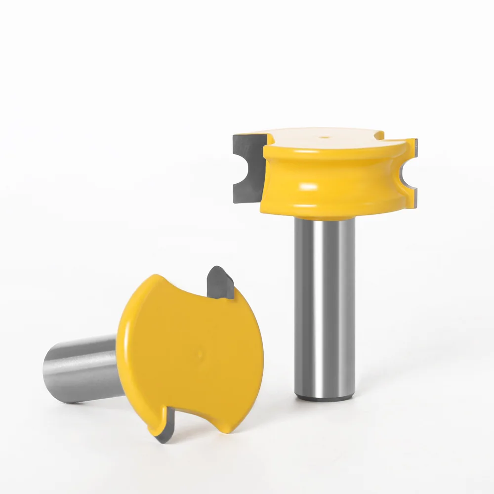 2-Piece Router Bit Set 1/4 Shank, Round T-Slot Cutter for Floorboard Panel Wood Joinery Woodworking Tool