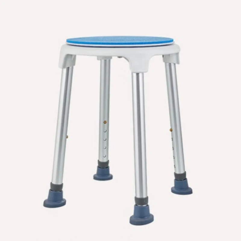 Swivel Shower Chair, Adjustable Height Non-Slip Seat, Aluminum Alloy Round Bath Stool for Elderly & Disabled, Safety Seat
