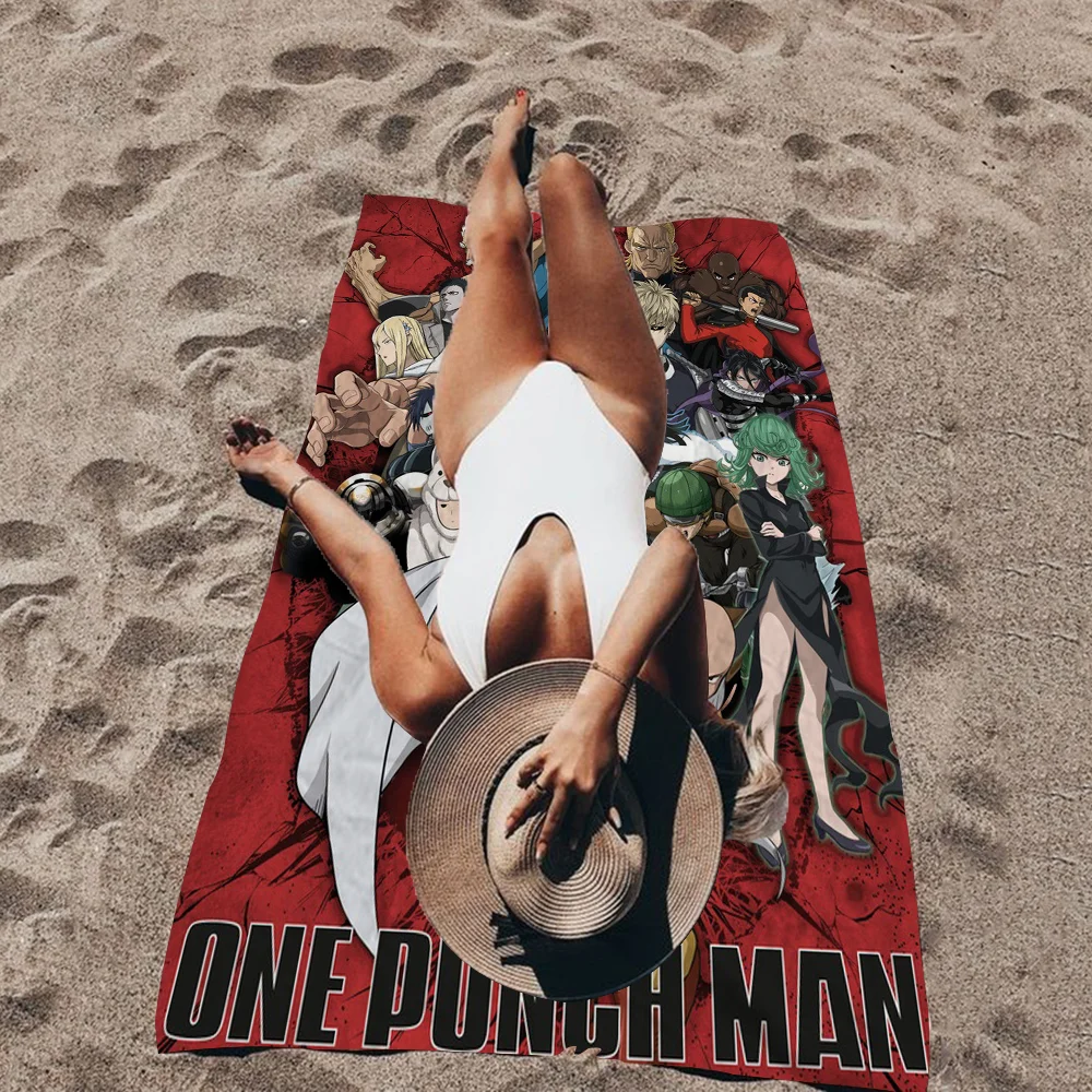 

One Punch Man Japanese Beach Towel Colorful Bath Towels For Girl Microfiber Quick Dry Custom Sand Free Beach Yoga Spa Gym Pool