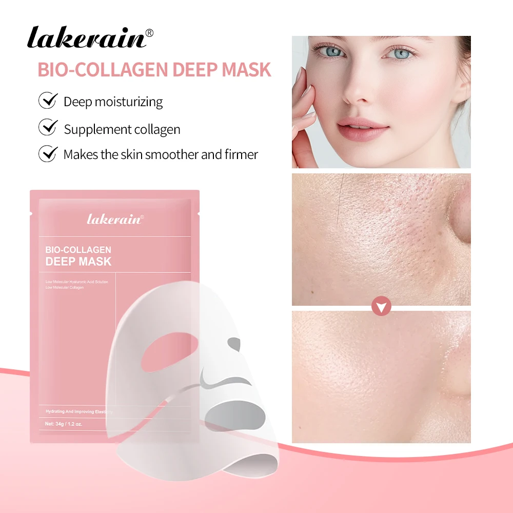 4pcs Bio Collagen Real Deep Mask Minimizing Firming Supplement Collagen Deep Hydration Pore Radiance Brighten Skin Skincare