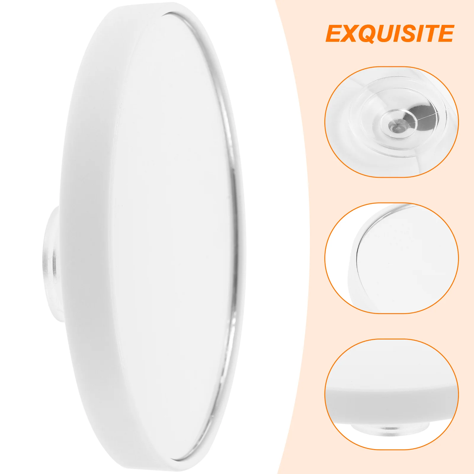 Miroir de courtoisie rond à ventouse avec miroirs standard, lumière de maquillage, HOGlass, pas de poinçonnage, compact