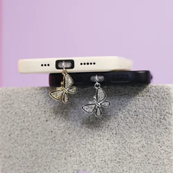 Water Diamond Butterfly Beautiful Phone Dust Stopper Decorative Accessories Suitable for iPhone for Samsung Type-C Interface