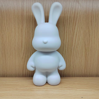 Graffiti Fluid Bear Rabbits Piggy Bank DIY White Body Ornament Bunny Model Desktop Decoration Painting Doll Sculpture Crafts