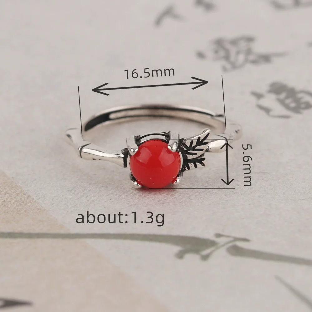 XIYANIKE خمر التايلاندية الفضة الحجر الأحمر قابل للتعديل خواتم الاصبع للنساء موضة جديدة مجوهرات نسائية هدية حفلة camiца #2