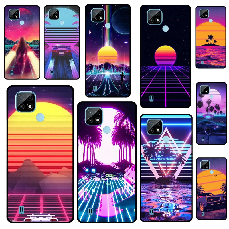 Vaporwave 80's Retro Neon Synthwave For OnePlus Nord 2 8T 9R 9RT 9 Pro Case For OPPO Realme 8 Pro 7 8i C3 C21 GT Neo 2 Master