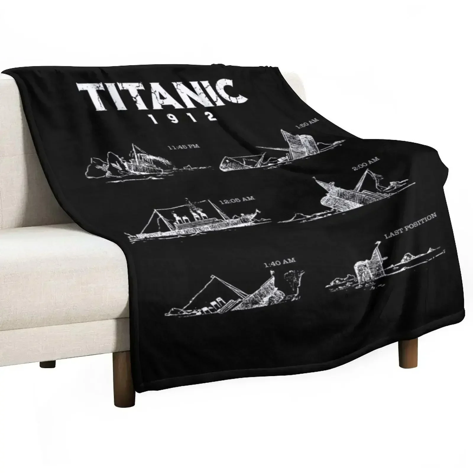 

SinkingTitanic Ship 1912 Atlantic Ocean Sea Disaster Throw Blanket decorative valentine gift ideas Blankets