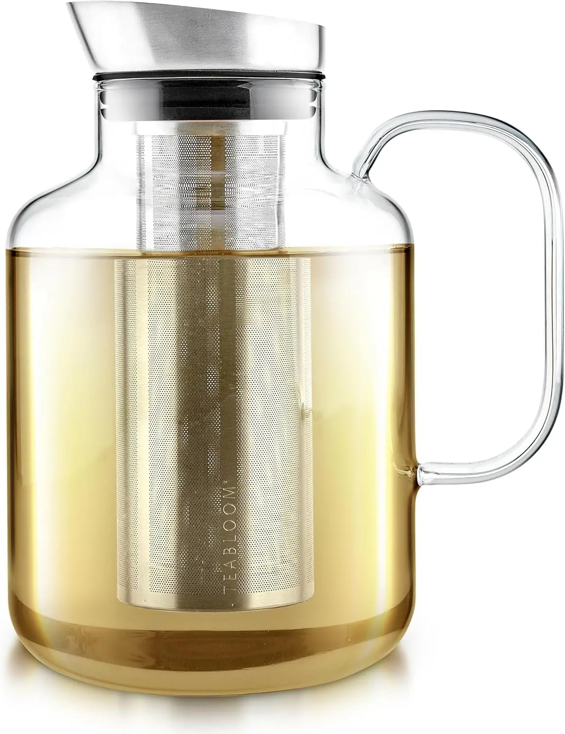

Extra-Large Borosilicate Glass Teapot with Filter Lid - Steep and Serve Hot, Iced Tea, Cold Brew, Fruit Infused Water