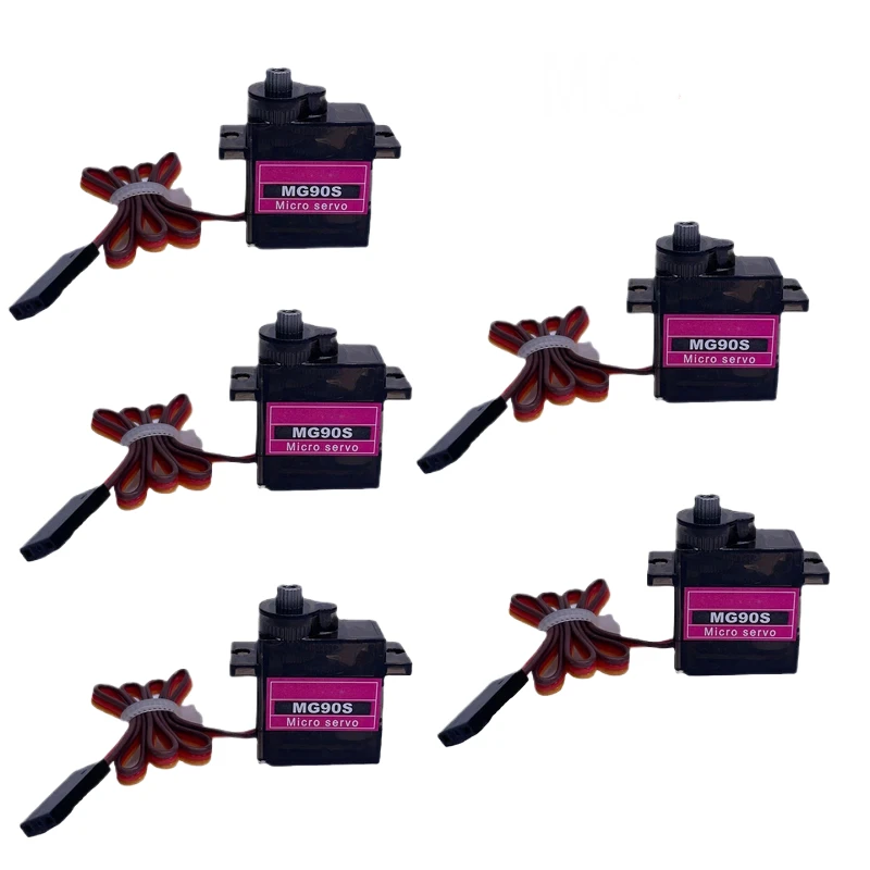 Hot MG90S Servo 1/5/10Pcs All Metal Gear Upgraded Version 9g SG90 For Airplane Helicopter Car Boat MG90 9G Trex 450 RC