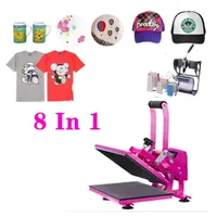 2025 New Double Display 8 in 1 Combo Heat Press Machine  2D Transfer Mug Heat T-shirt Printer Sublimation Machine