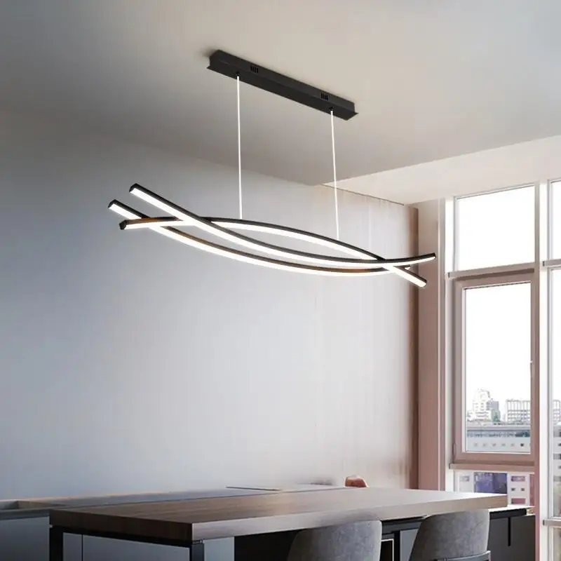 Mobile phone bar living room lamp chandelier, modern simple and minimalist light luxury long dining room dining table lamp